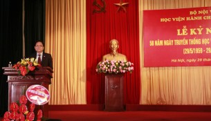 TS. Lê Như Thanh - Phó Giám đốc Thường trực Học viện ôn lại truyền thống 58 năm xây dựng và phát triển của Học viện