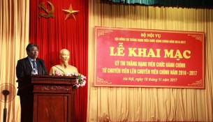 TS. Đặng Xuân Hoan – Bí thư Đảng ủy, Giám đốc Học viện,

Chủ tịch Hội đồng thi thăng hạng viên chức hành chính phát biểu khai mạc Kỳ thi