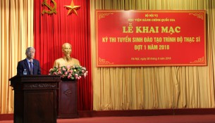 NGƯT.TS. Vũ Thanh Xuân – Phó Giám đốc Học viện phát biểu khai mạc kỳ thi tuyển sinh