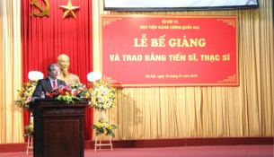 TS. Đặng Xuân Hoan – Bí thư Đảng ủy, Giám đốc Học viện Hành chính Quốc gia phát biểu tại buổi Lễ