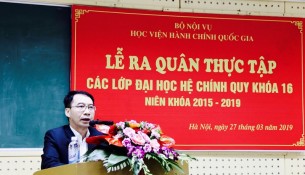 PGS.TS. Lương Thanh Cường – Phó Giám đốc Học viện phát biểu chỉ đạo tại Lễ ra quân thực tập