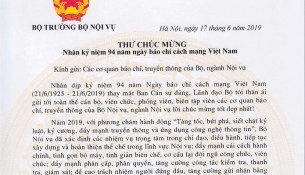 Thu chuc mung ngay 21.6.2019 cua Bo truong BNV