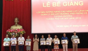 ThS. Lê Phương Thúy – Phó Trưởng Ban Quản lý bồi dưỡng trao chứng chỉ đại diện, giấy khen và phần thưởng của Học viện cho các học viên của khóa học